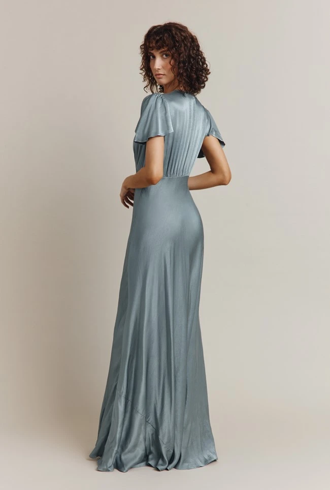 Delphine Satin Maxi Dress Slate Blue Delphine Satin Maxi Dress Slate Blue -Ghost Store DF46CA K76 24887 650px