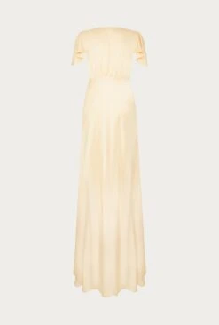 Delphine Satin Maxi Dress Buttermilk -Ghost Store DF46CA M09 26485 650px 964px