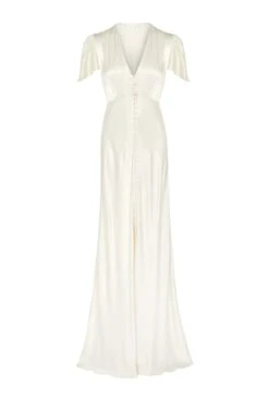 Delphine Satin Maxi Dress Ivory -Ghost Store DF46CA M12 21867 650px 964px