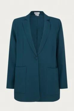 Wren Crepe Blazer Petrol Green 4 Wren Crepe Blazer Petrol Green -Ghost Store J05G002 K72 25919 650px 964px