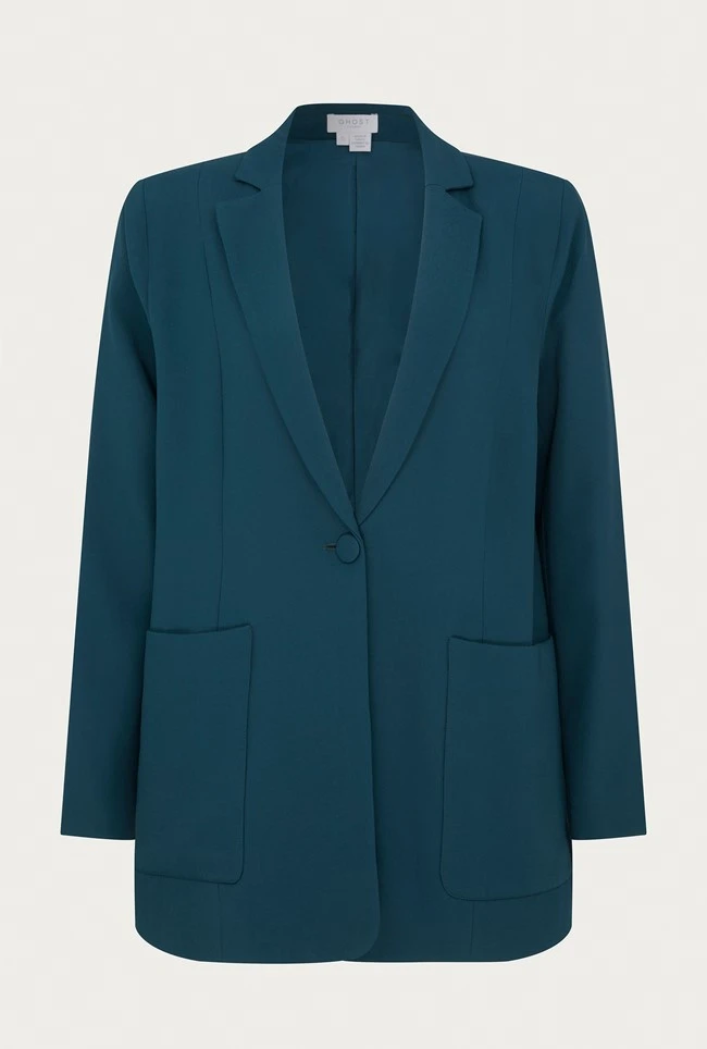 Wren Crepe Blazer Petrol Green Wren Crepe Blazer Petrol Green -Ghost Store J05G002 K72 25919 650px