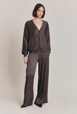 Mia Satin Bomber Jacket Dark Charcoal -Ghost Store J06G001 B21 28635 650px 964px