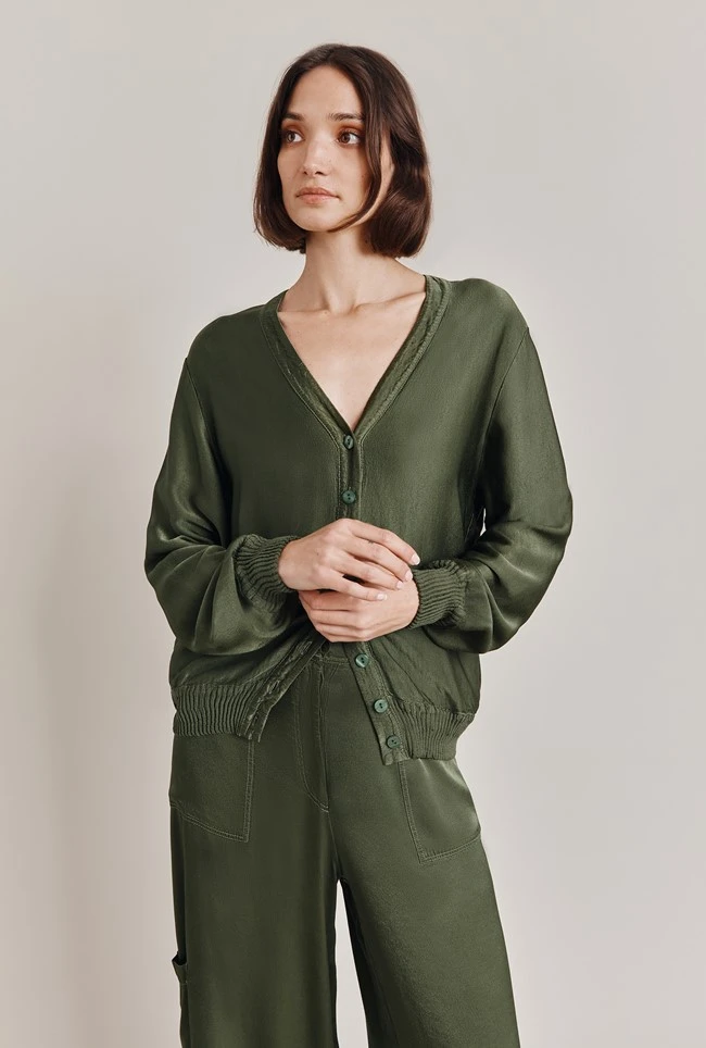 Mia Satin Bomber Jacket Thyme Mia Satin Bomber Jacket Thyme -Ghost Store J06G001 J96 28647 650px