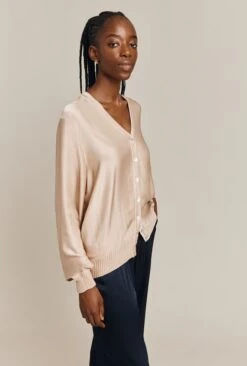 Mia Satin Bomber Jacket Stone -Ghost Store J06G001 N04 26938 650px 964px