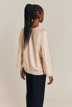 Mia Satin Bomber Jacket Stone -Ghost Store J06G001 N04 26939 650px 964px