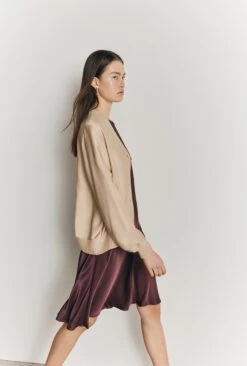 Mia Satin Bomber Jacket Stone -Ghost Store J06G001 N04 27082 650px 964px