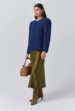 Zara Quilted Crepe Embroidered Button Through Jacket -Ghost Store J10G001 Z90 33771 650px 964px