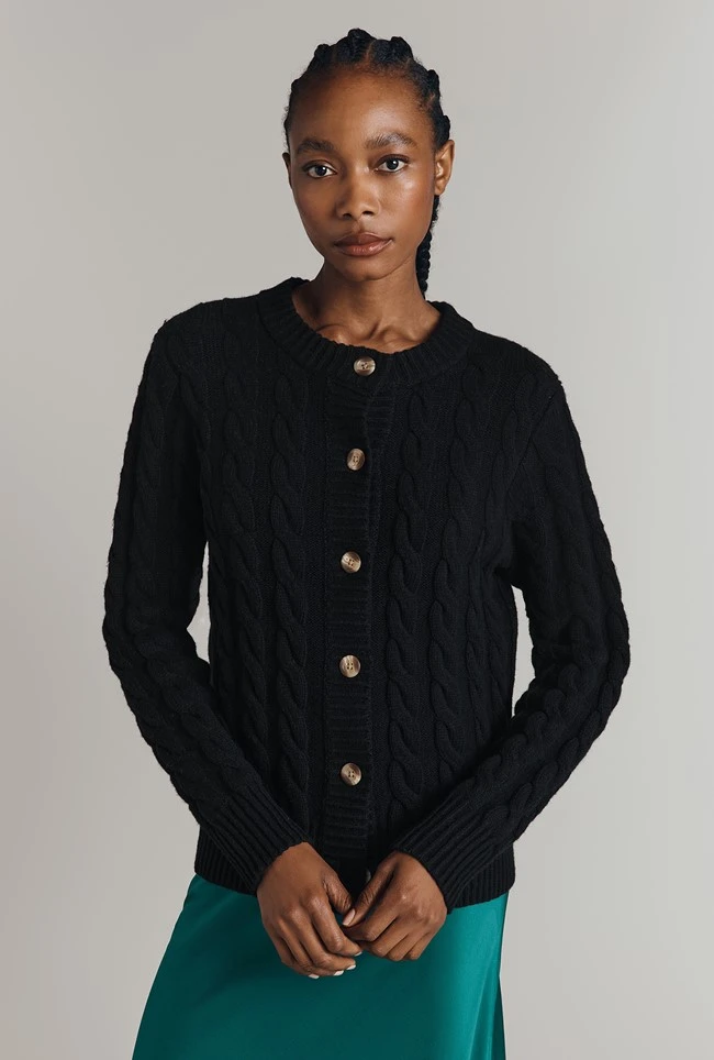 Evie Cable Knit Cardigan Evie Cable Knit Cardigan -Ghost Store K09G001 A01 32137 650px