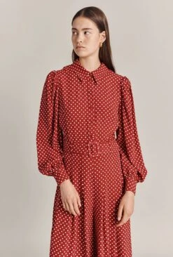 Flora Crepe Jumpsuit Red Spot -Ghost Store O07G003 Z78 29323 650px 964px