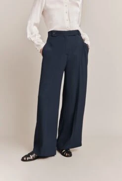 Penny Wide Leg Trousers Navy