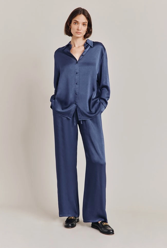 Imogen Satin Wide Leg Trouser Dark Blue Imogen Satin Wide Leg Trouser Dark Blue -Ghost Store P06G003A K74 28538 650px