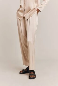 Ella Satin Trouser Stone -Ghost Store P06G004A N04 26763 650px 964px