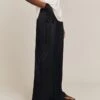 Aurora Satin Cargo Trousers Black