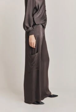 Aurora Satin Cargo Trousers Dark Charcoal -Ghost Store P06G005 B21 28547 650px 964px