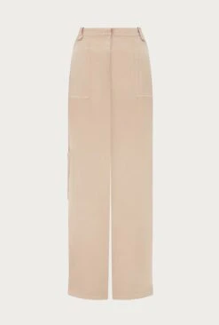 Aurora Satin Cargo Trousers Stone -Ghost Store P06G005 N04 27252 650px 964px