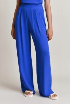 Aria Blue Crepe Trouser Rich Blue