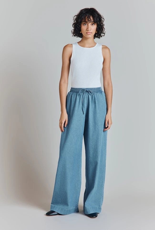 Edith Denim Elasticated Waist Trousers Edith Denim Elasticated Waist Trousers -Ghost Store P09G001 K81 31764 650px