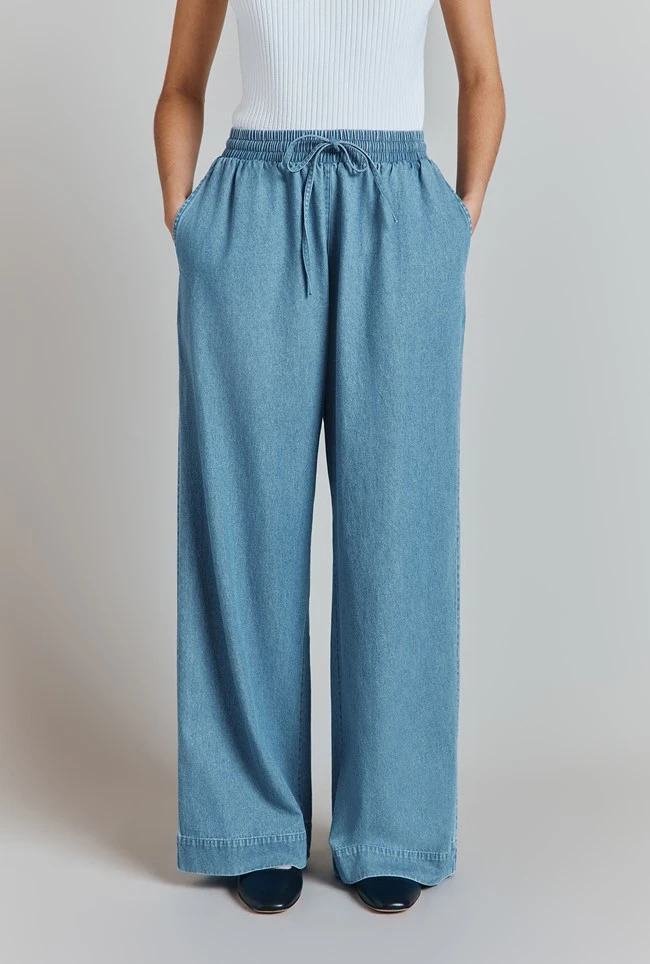 Edith Denim Elasticated Waist Trousers Edith Denim Elasticated Waist Trousers -Ghost Store P09G001 K81 31765 650px