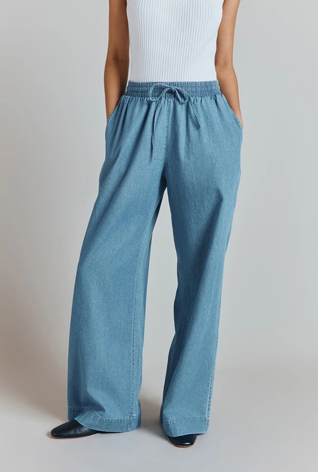 Edith Denim Elasticated Waist Trousers Edith Denim Elasticated Waist Trousers -Ghost Store P09G001 K81 31767 650px