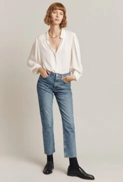 Ayla Crepe Blouse Ivory -Ghost Store Q05G005 M12 25255 650px 964px