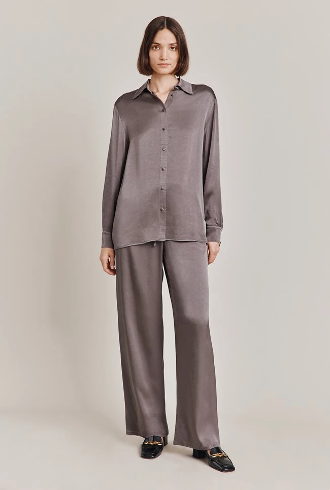 Ellie Satin Shirt Grey Ellie Satin Shirt Grey -Ghost Store Q06G007A B03 28574 650px