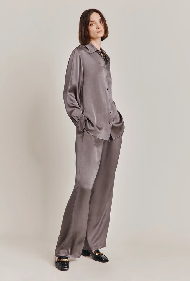 Ellie Satin Shirt Grey Ellie Satin Shirt Grey -Ghost Store Q06G007A B03 28575 650px