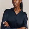 Ellie Satin Shirt Navy