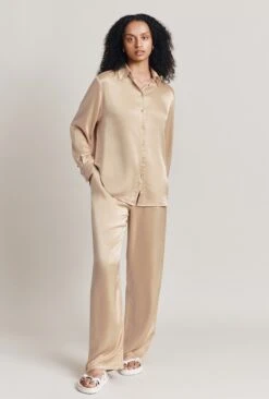 Ellie Satin Shirt Stone 3 Ellie Satin Shirt Stone -Ghost Store Q06G007A N04 28067 650px 964px