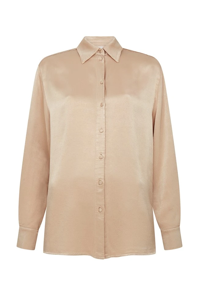 Ellie Satin Shirt Stone Ellie Satin Shirt Stone -Ghost Store Q06G007A N04 28071 650px