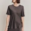 Ivy Satin Top Dark Charcoal