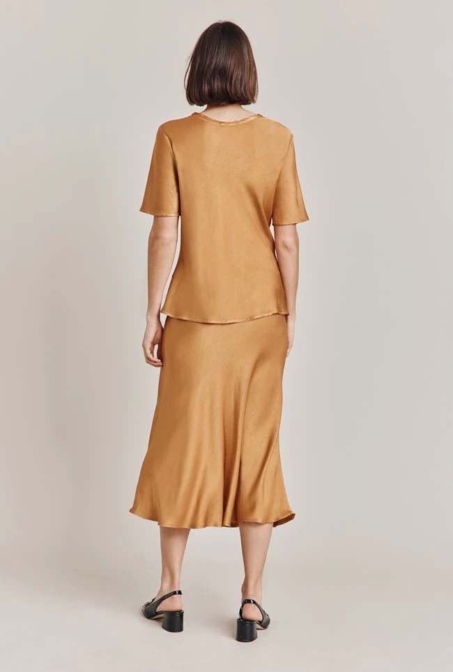 Ivy Satin Top Tobacco Brown Ivy Satin Top Tobacco Brown -Ghost Store Q06G008A D33 28631 650px