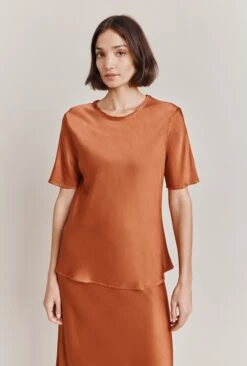 Ivy Satin Top Auburn