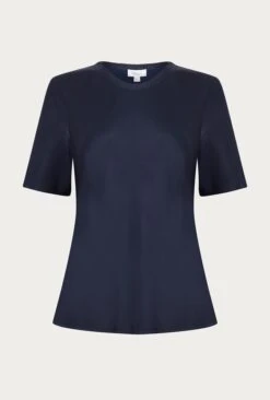 Ivy Satin Top Navy -Ghost Store Q06G008A K10 26540 650px 964px