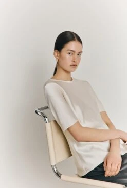 Ivy Satin Top Ivory -Ghost Store Q06G008A M12 27005 650px 964px