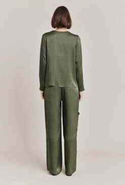 Efie Satin Blouse Thyme -Ghost Store Q06G010 J96 28590 650px 964px