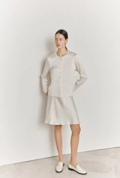 Efie Satin Long Sleeve Blouse Ivory -Ghost Store Q06G010 M12 26999 650px 964px