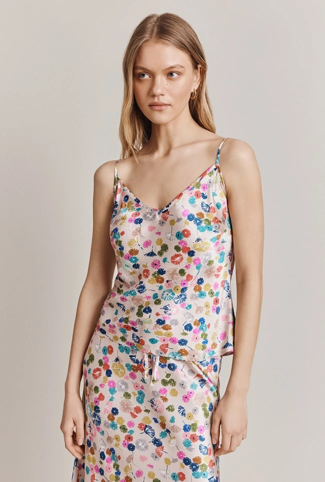 Grace Satin Cami Top Pink Umbrella Petals Grace Satin Cami Top Pink Umbrella Petals -Ghost Store Q06G019 Z58 28194 650px