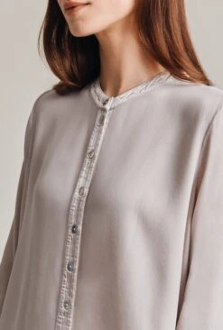Alena Crepe Blouse Beige Pearly -Ghost Store Q07G001 N01 29033 650px 964px