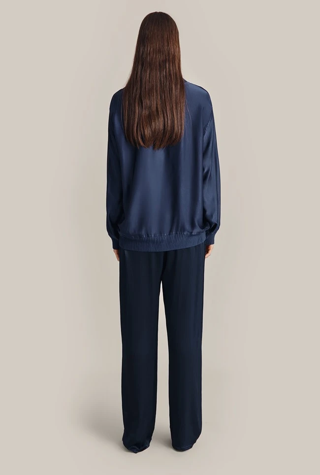 Grace Satin Sweatshirt Dark Midnight Grace Satin Sweatshirt Dark Midnight -Ghost Store Q07G003 K29 29147 650px