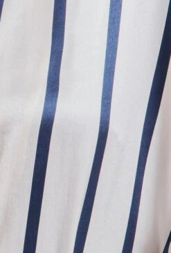Amy Satin Long Sleeve Shirt Navy Stripe -Ghost Store Q07G009 Z79 28992 650px 964px