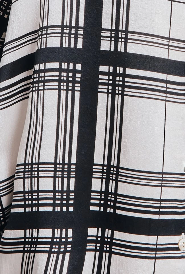 Amy Satin Long Sleeve Shirt Black Check Amy Satin Long Sleeve Shirt Black Check -Ghost Store Q07G009 Z83 28995 650px