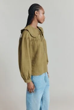 Daisy Jacquard Cotton Shirt -Ghost Store Q08G005 J17 31415 650px 964px