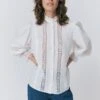 Kady Lace Trim Cotton Blouse