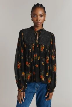Jennifer Georgette Mixed Floral Blouse
