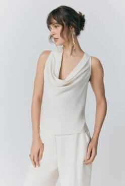 Sabine Satin Cowl Neck Blouse -Ghost Store Q10G006 M12 33284 650px 964px