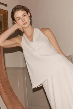 Sabine Satin Cowl Neck Blouse -Ghost Store Q10G006 M12 33720 650px 964px