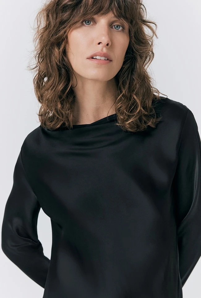 Isabella Satin Blouse Isabella Satin Blouse -Ghost Store Q10G010 A01 33295 650px