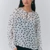 Karina Polka Dot Long Sleeve Blouse