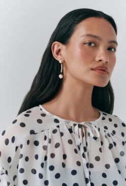 Karina Polka Dot Long Sleeve Blouse -Ghost Store Q10G016 Z08 33743 650px 964px