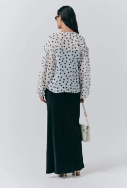 Karina Polka Dot Long Sleeve Blouse -Ghost Store Q10G016 Z08 33744 650px 964px